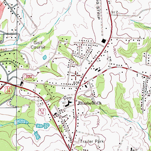 Topographic Map of Elizabeth City, NC