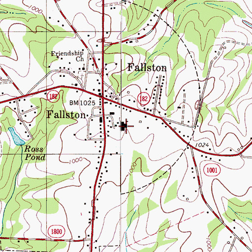 Topographic Map of Fallston Elementary School, NC