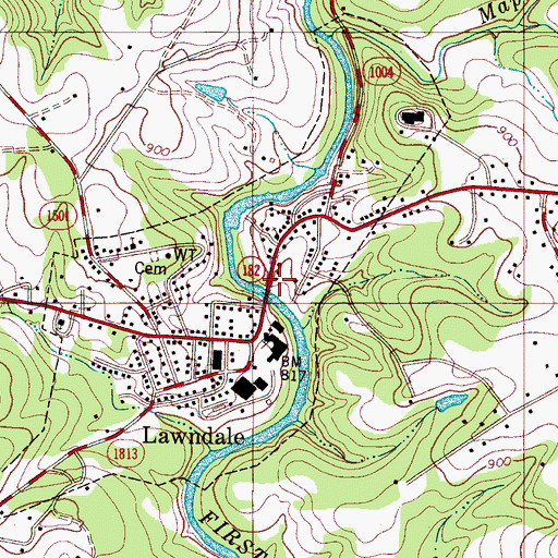 Topographic Map of Gardners Ford (historical), NC