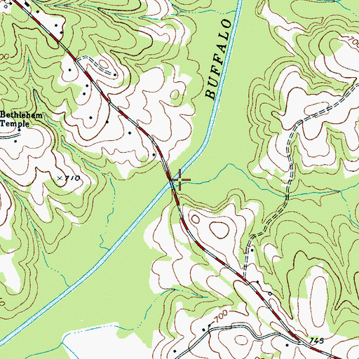 Topographic Map of Graham Bridge (historical), NC