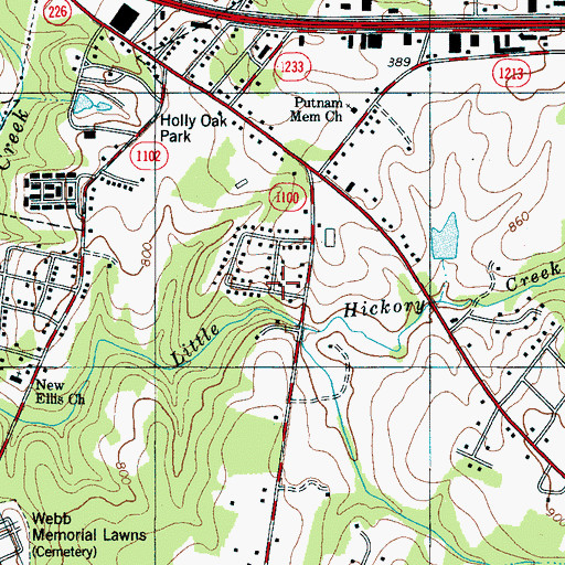 Topographic Map of Hillsdale, NC