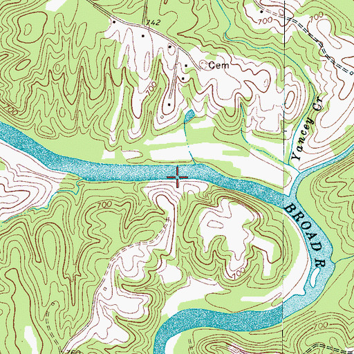 Topographic Map of Island Ford (historical), NC