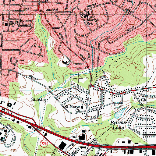 Topographic Map of Junior Women Club Park, NC