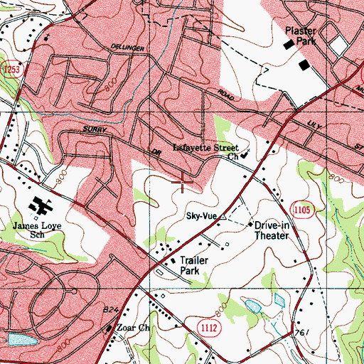 Topographic Map of Old Farm, NC