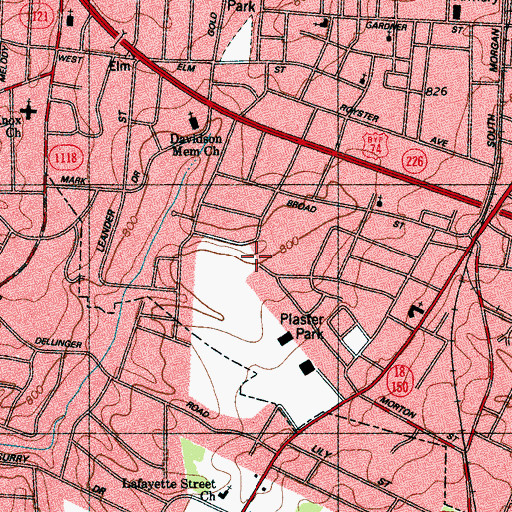 Topographic Map of Olsen Homes, NC
