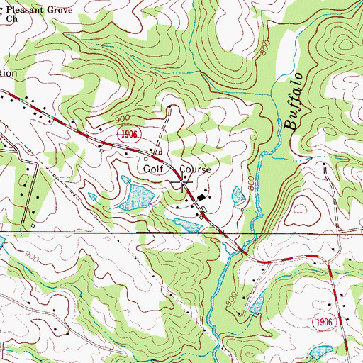 Topographic Map of Pine Grove Golf Club, NC