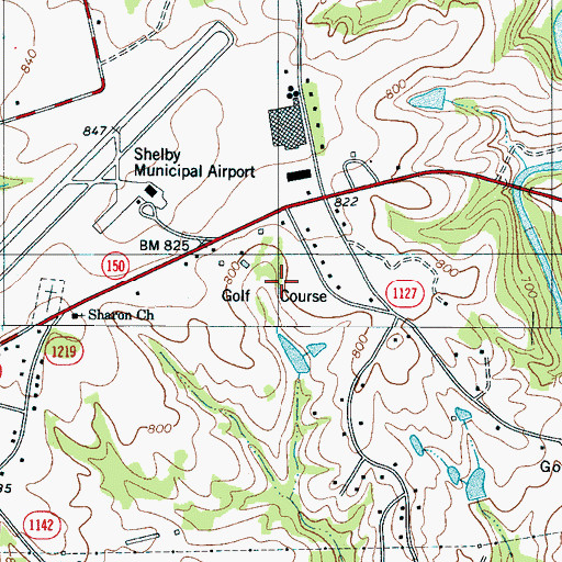 Topographic Map of River Bend Golf Course, NC