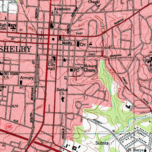Topographic Map of Rocky Brook, NC