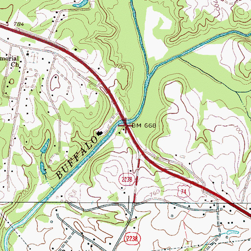 Topographic Map of Ware Bridge (historical), NC