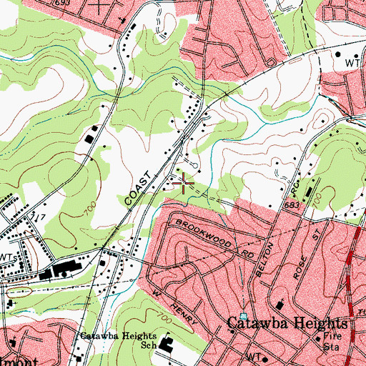 Topographic Map of Belmont Junction, NC