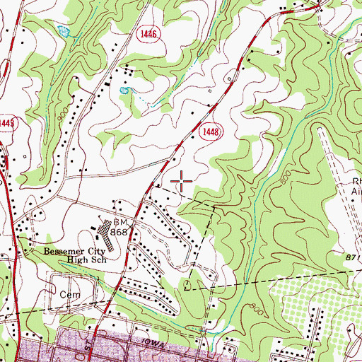 Topographic Map of Bessemer City Primary School, NC