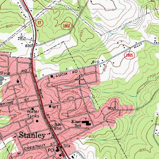 Topographic Map of Craig Heights, NC