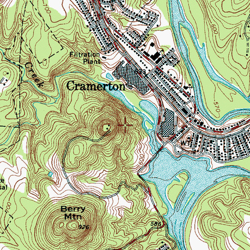 Topographic Map of Cramer Mountain, NC