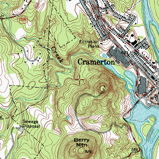 Topographic Map of Cramer Mountain Country Club, NC