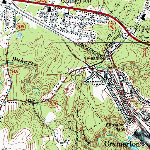 Topographic Map of Cramerton Christian Academy, NC