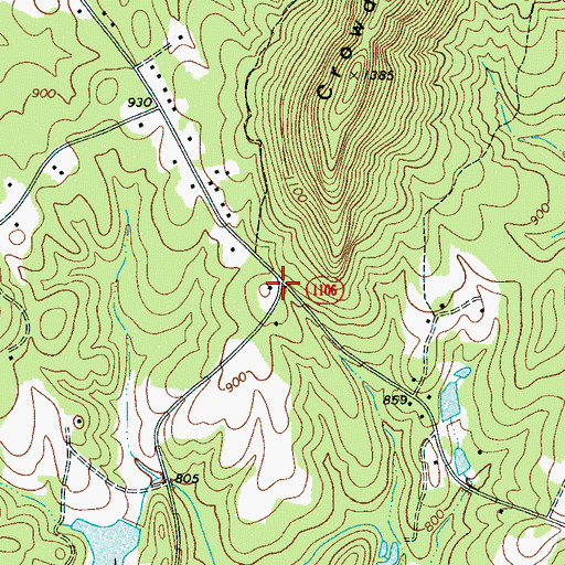 Topographic Map of Crowders Mountain State Park, NC