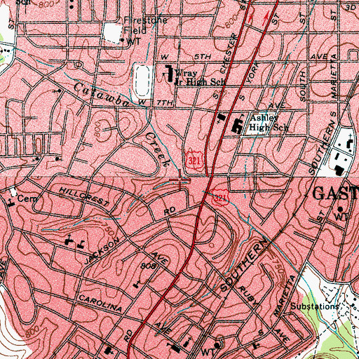 Topographic Map of Delta Shopping Center, NC