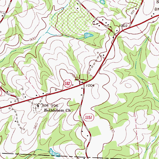 Topographic Map of Double Chimney School (historical), NC