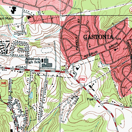 Topographic Map of Eastwood Shopping Center, NC