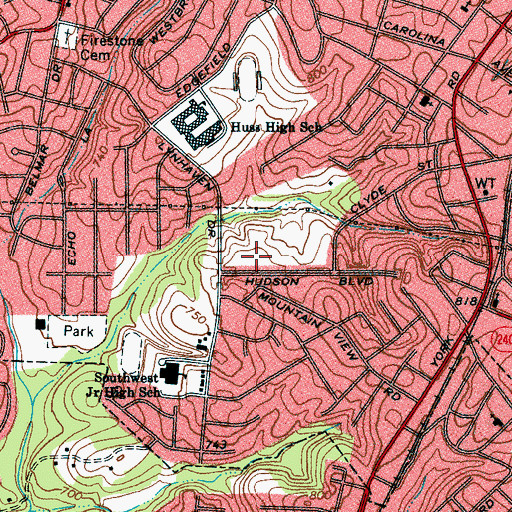 Topographic Map of Edson Shopping Center, NC