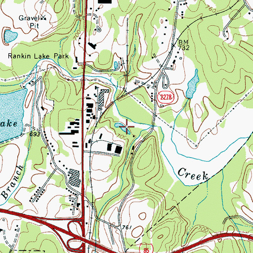 Topographic Map of Flyer Park, NC