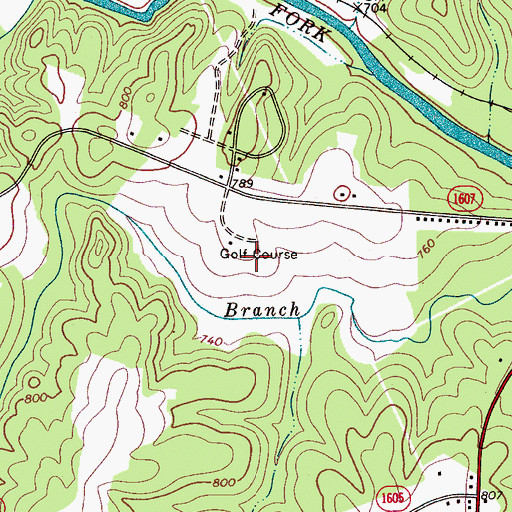 Topographic Map of Gallagher Trails Golf and Swim Club, NC