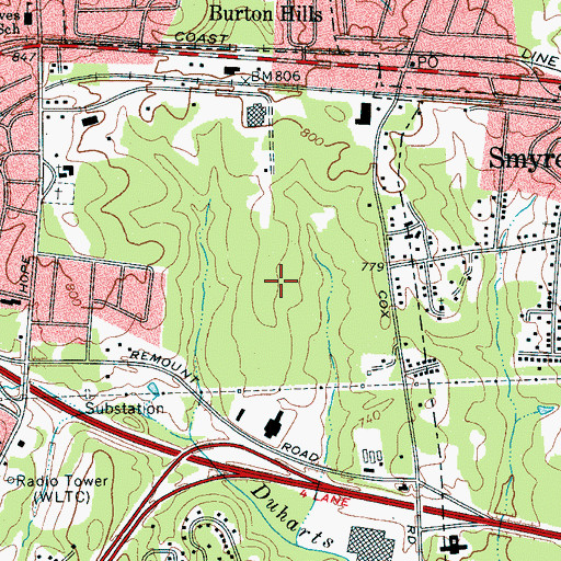 Topographic Map of Gaston Memorial Hospital, NC