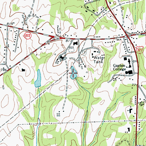 Topographic Map of Gaston Park, NC