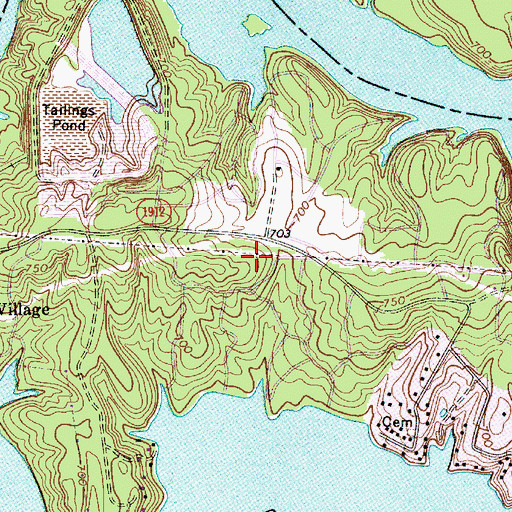 Topographic Map of Horse Shoe, NC