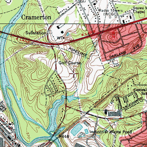 Topographic Map of Lakewood, NC