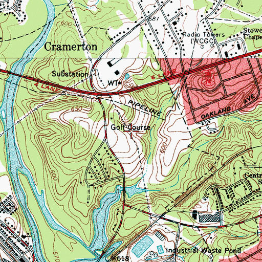 Topographic Map of Lakewood Golf Course, NC