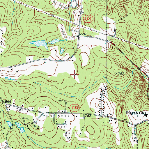 Topographic Map of Laurel Woods, NC