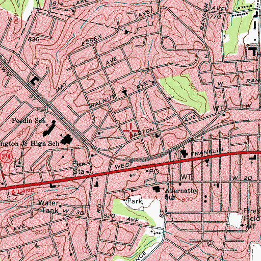Topographic Map of Loray Mills, NC