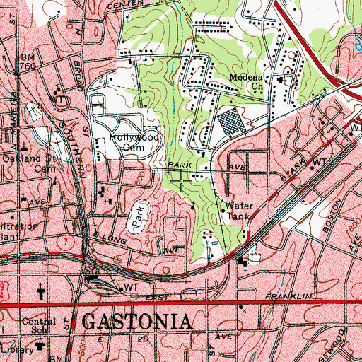 Topographic Map of Love Park, NC