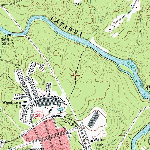 Topographic Map of Lowell Elementary School, NC