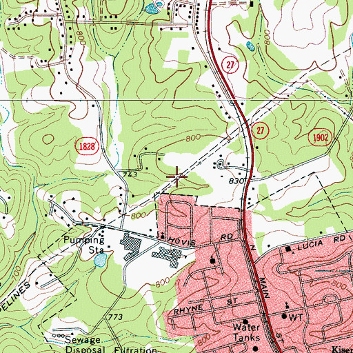 Topographic Map of Murphy Heights, NC