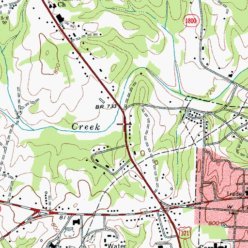 Topographic Map of North Gastonia, NC