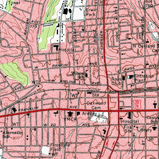 Topographic Map of North Park, NC
