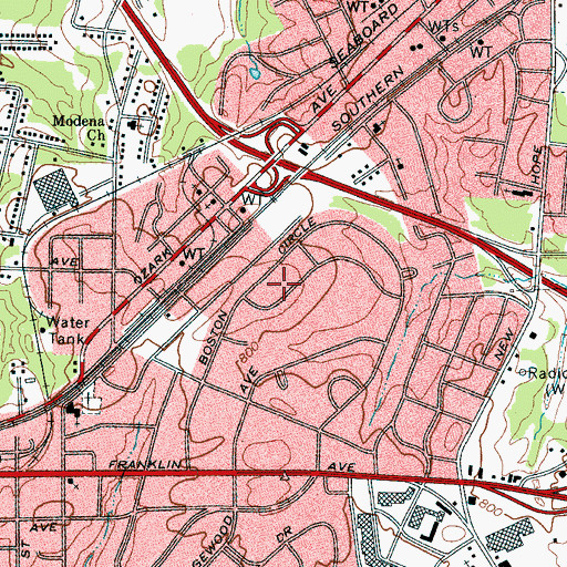 Topographic Map of Ozark, NC