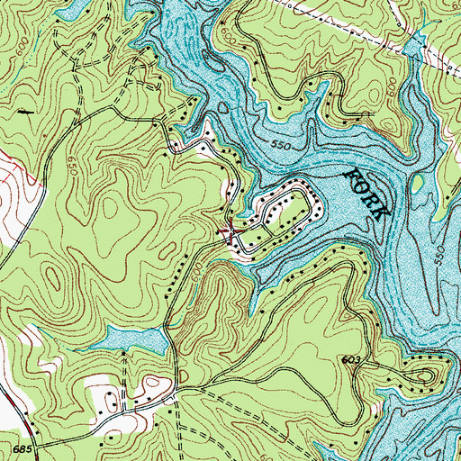 Topographic Map of Paradise Point, NC