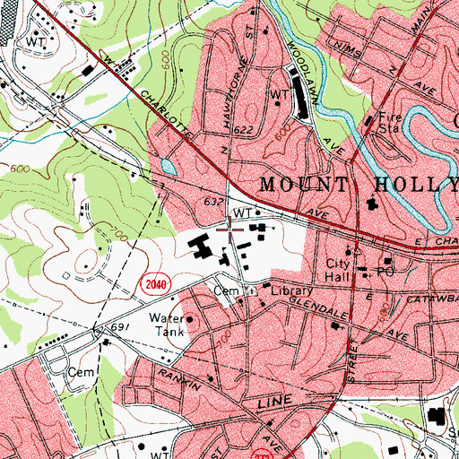Topographic Map of Rankin Elementary School, NC