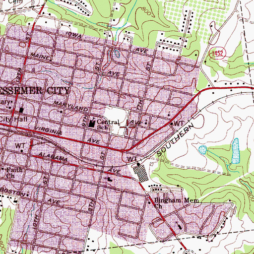 Topographic Map of Washington Park, NC