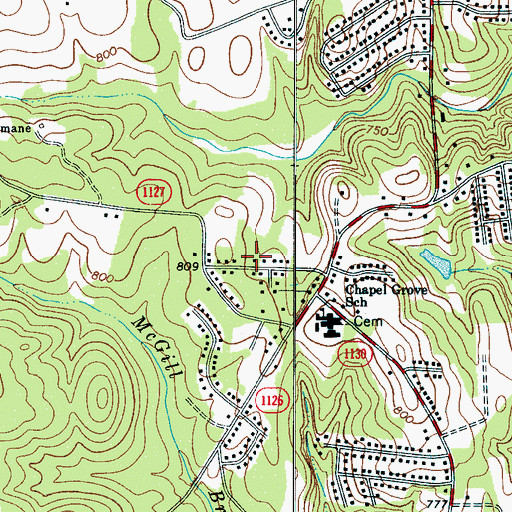 Topographic Map of West Palm Acres, NC