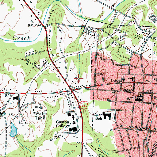 Topographic Map of Windsor Park Shopping Center, NC