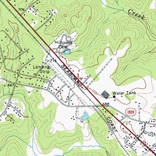 Topographic Map of Woodland (historical), NC