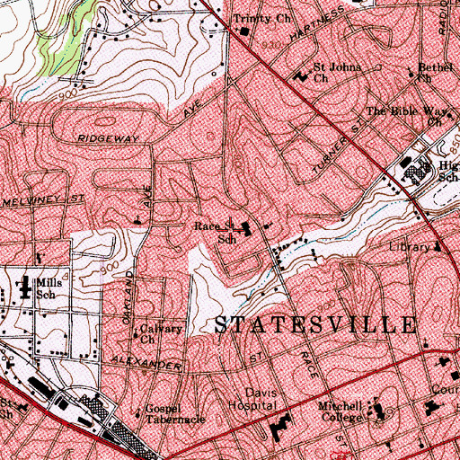 Topographic Map of Anderson Park, NC