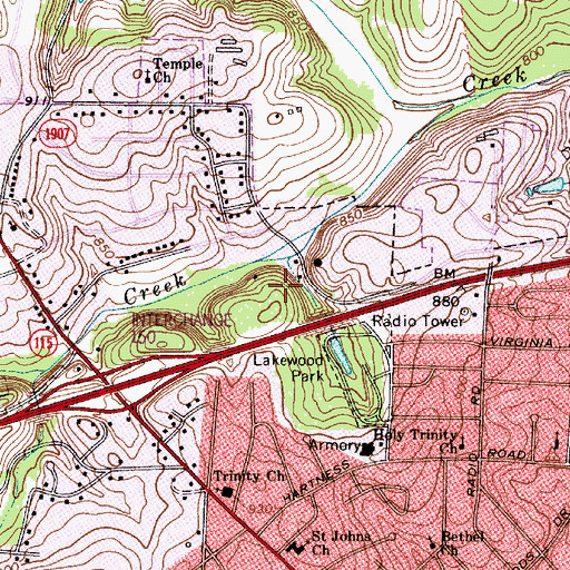 Topographic Map of Arts and Science Museum, NC