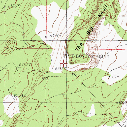 Topographic Map of The Big Knoll, AZ