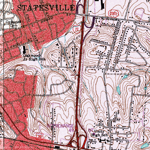 Topographic Map of Brookwood School, NC
