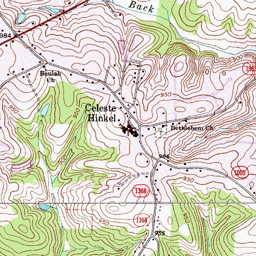 Topographic Map of Celeste Hinkel School, NC